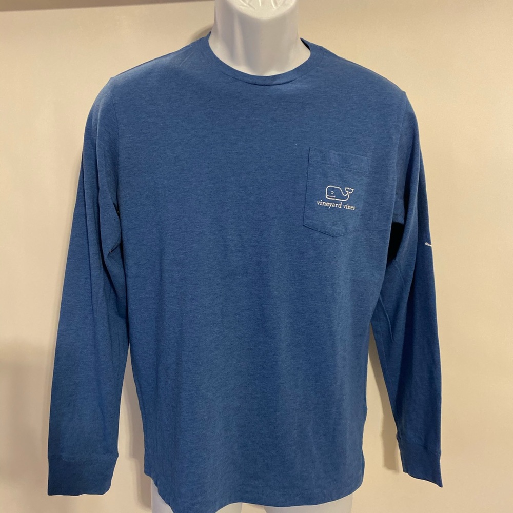 Vineyard Vines Baby Blue Signature Whale Crewneck Long Sleeve Shirt Boys XL (18)